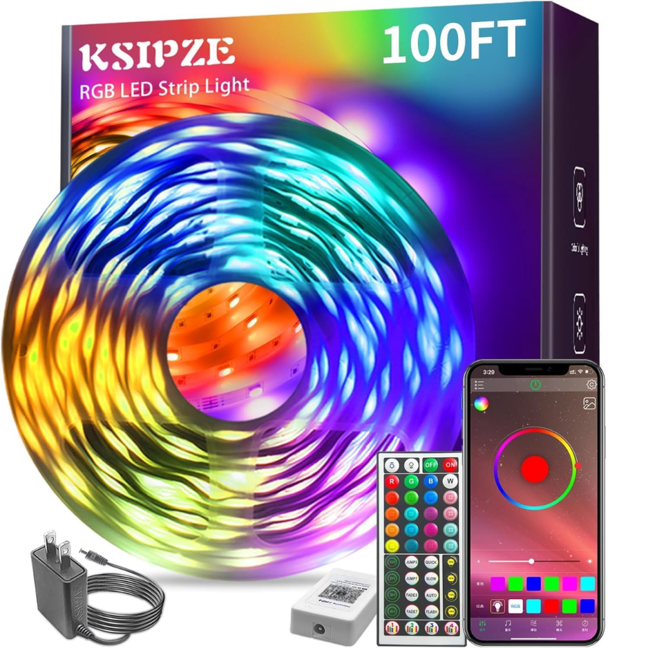 Led Strip Lights RGB Music Sync Color Changing Led Lights With Smart App Control Remote Led Lights For Bedroom Room Lighting Flexible Home