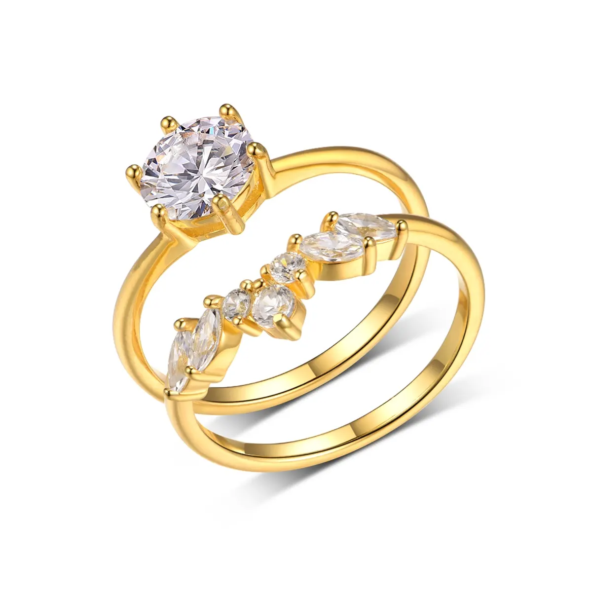 S925 Silver Gold Plated 7.0mm Round Moissanite