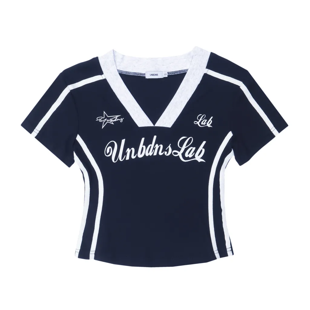 Color Blocking Short Niche Design V-neck Short Sleeves - Black
