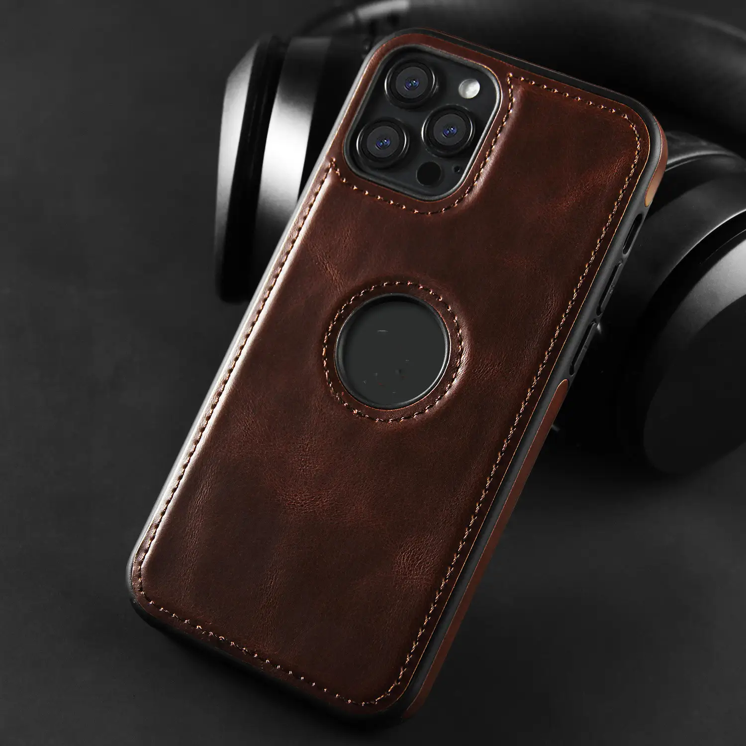 Compatible With Fashion Imitation Leather All Inclusive Phone Case