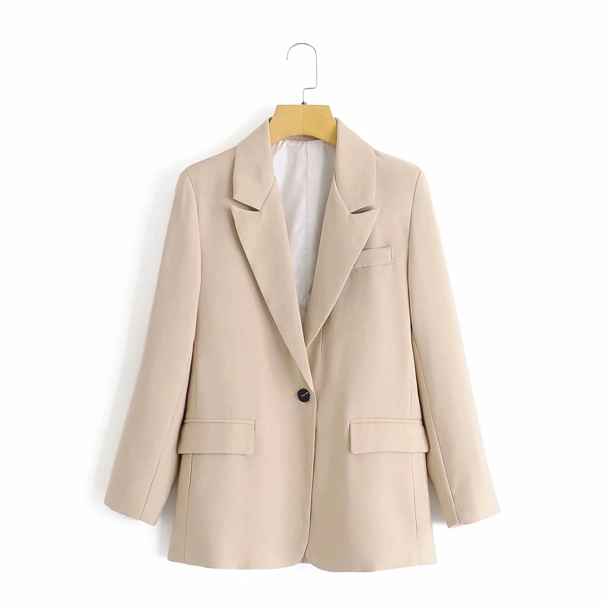 Slim Fit, All-match Buttoned Draped Blazer