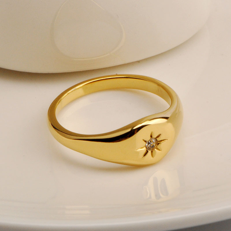 Stainless Steel Ring Five-pointed Star Three-dimensional Men And Women
