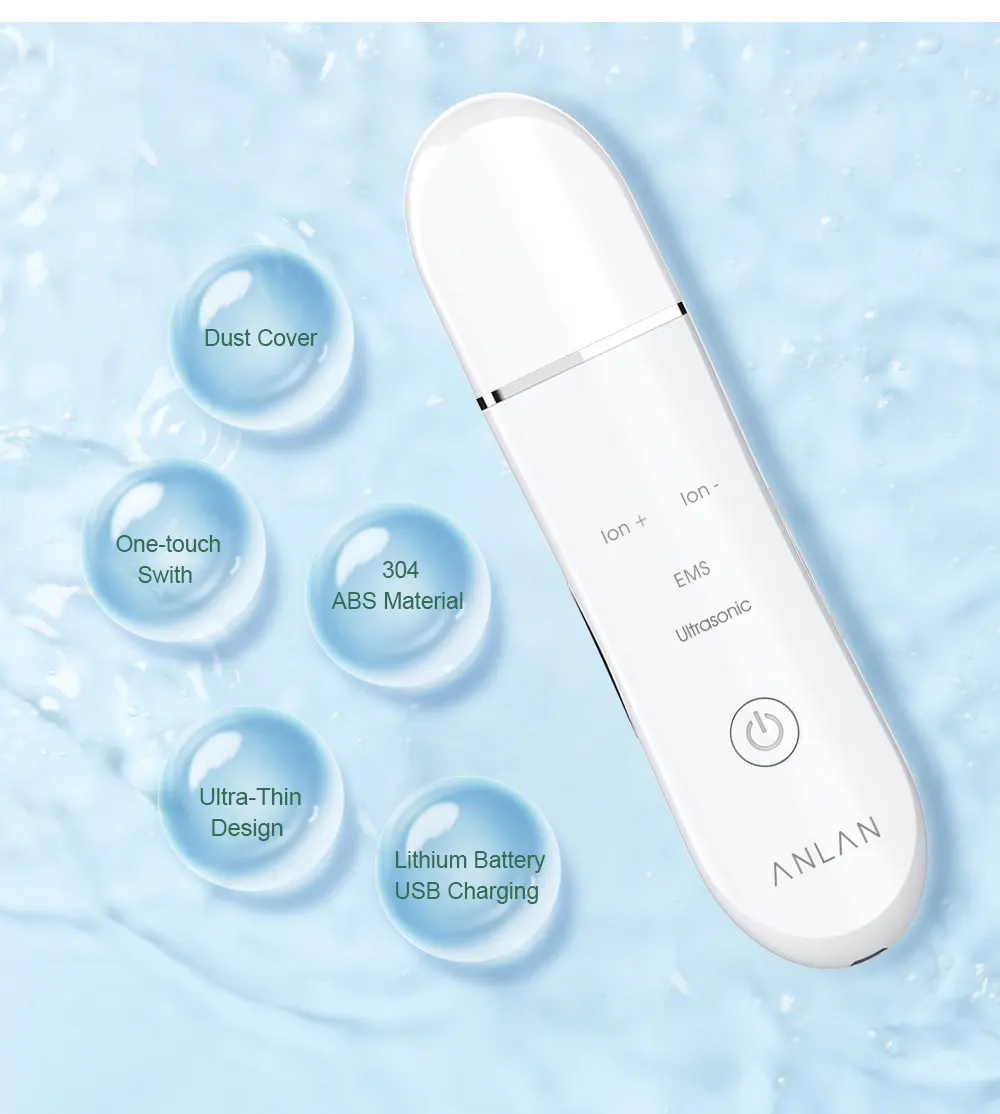Ultrasonic Skin Scrubber Deep Face Cleaning Machine Peeling Shovel