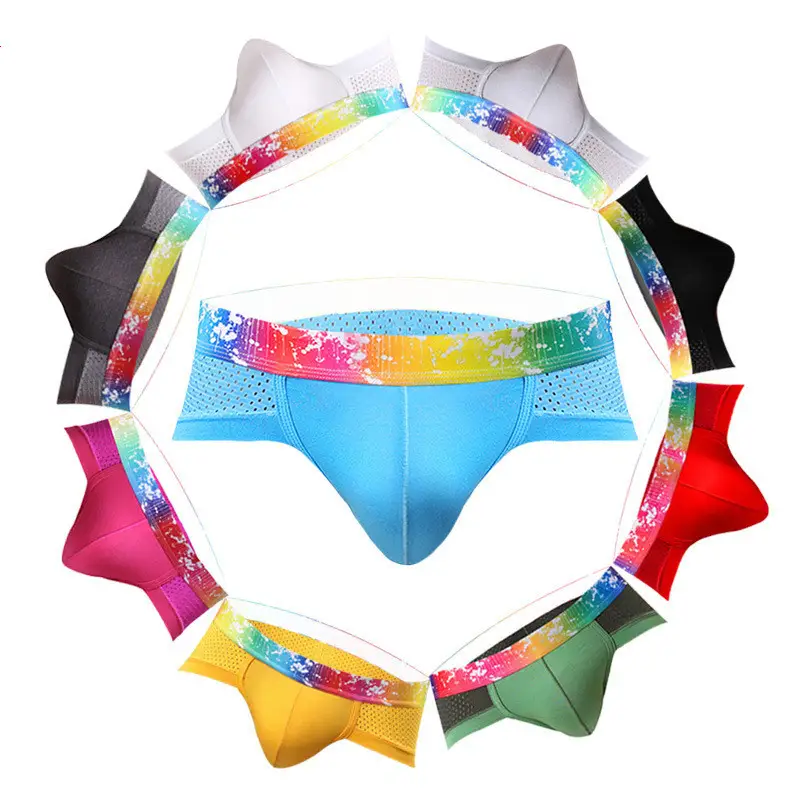 Men's Color-Edged Mesh Modal Low-Waist Fashionable Breathable Briefs