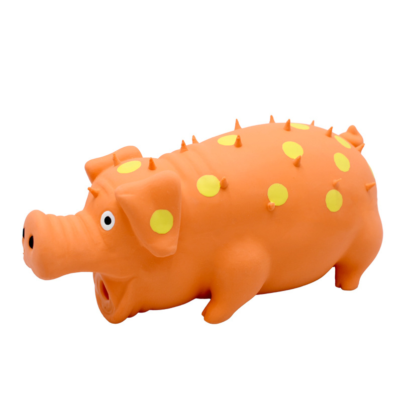 Squeaky Pig Dog Toy That Oinks, Latex Pig 7.3 In Grunting Dog Toys, Durable Dog Chewing Toys For Small Medium Large Dogs 8