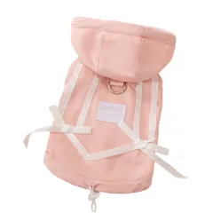 Winter Fleece Cat Clothes, Winter Bow Warm Down Jackets, Anti-shedding Pet Clothes For Kittens And Dogs - Pink - View 1