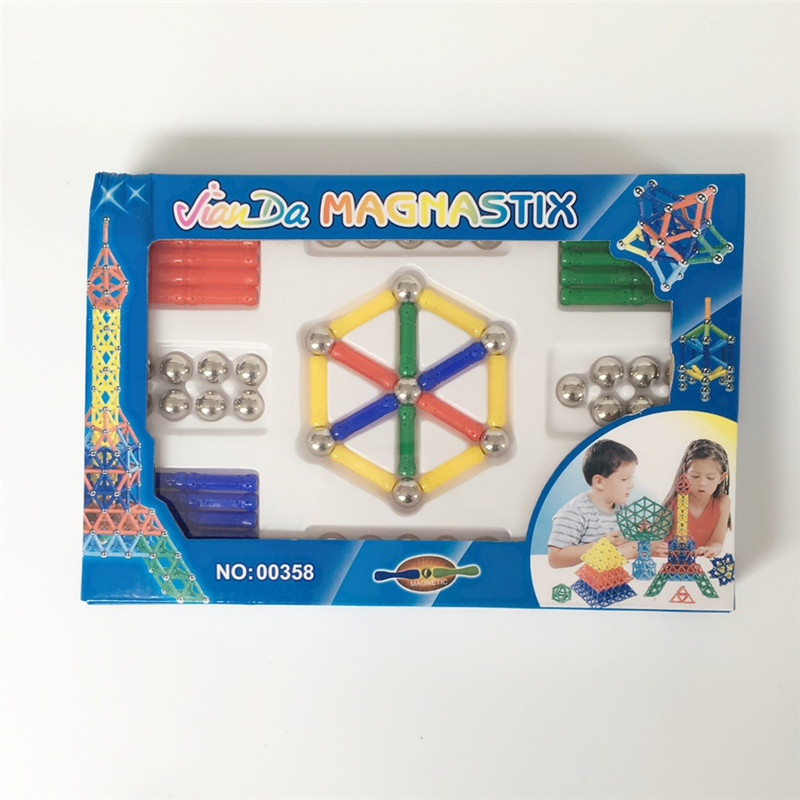 Building Block Plastic Inserting Combined Magnetic Rod