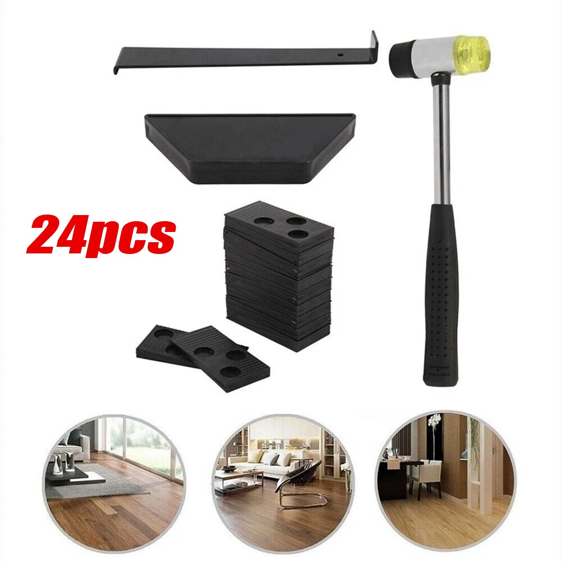 24pcs Wood Flooring Laminate Installation Floor Fitting Kit Set Fit Diy HandTool — image 9