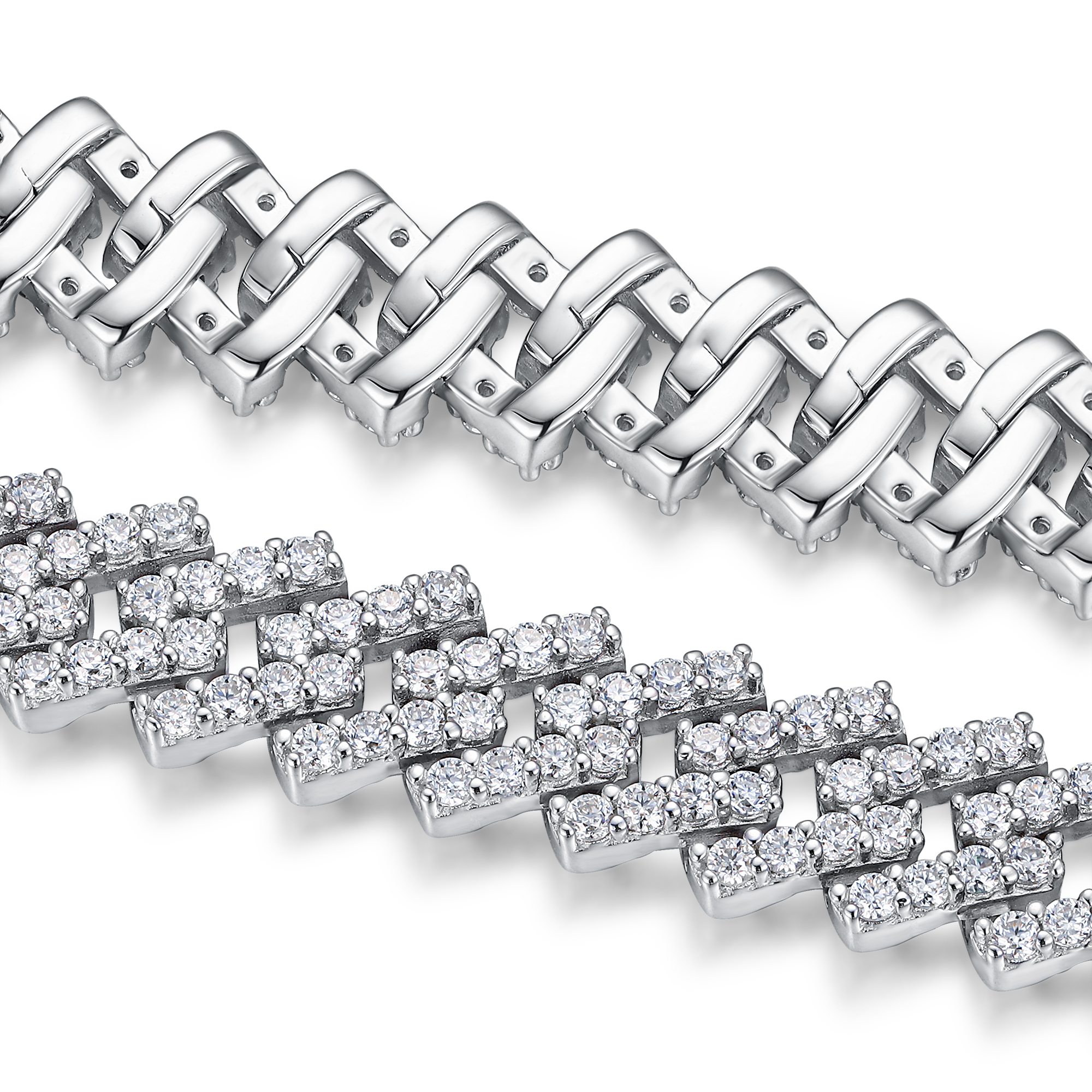 Set With Top-quality Moissanite, This Luxurious And Fashionable Light Luxury Jewelry Silver Bracelet Is Made Of S925 Silver Electroplated With Platinum