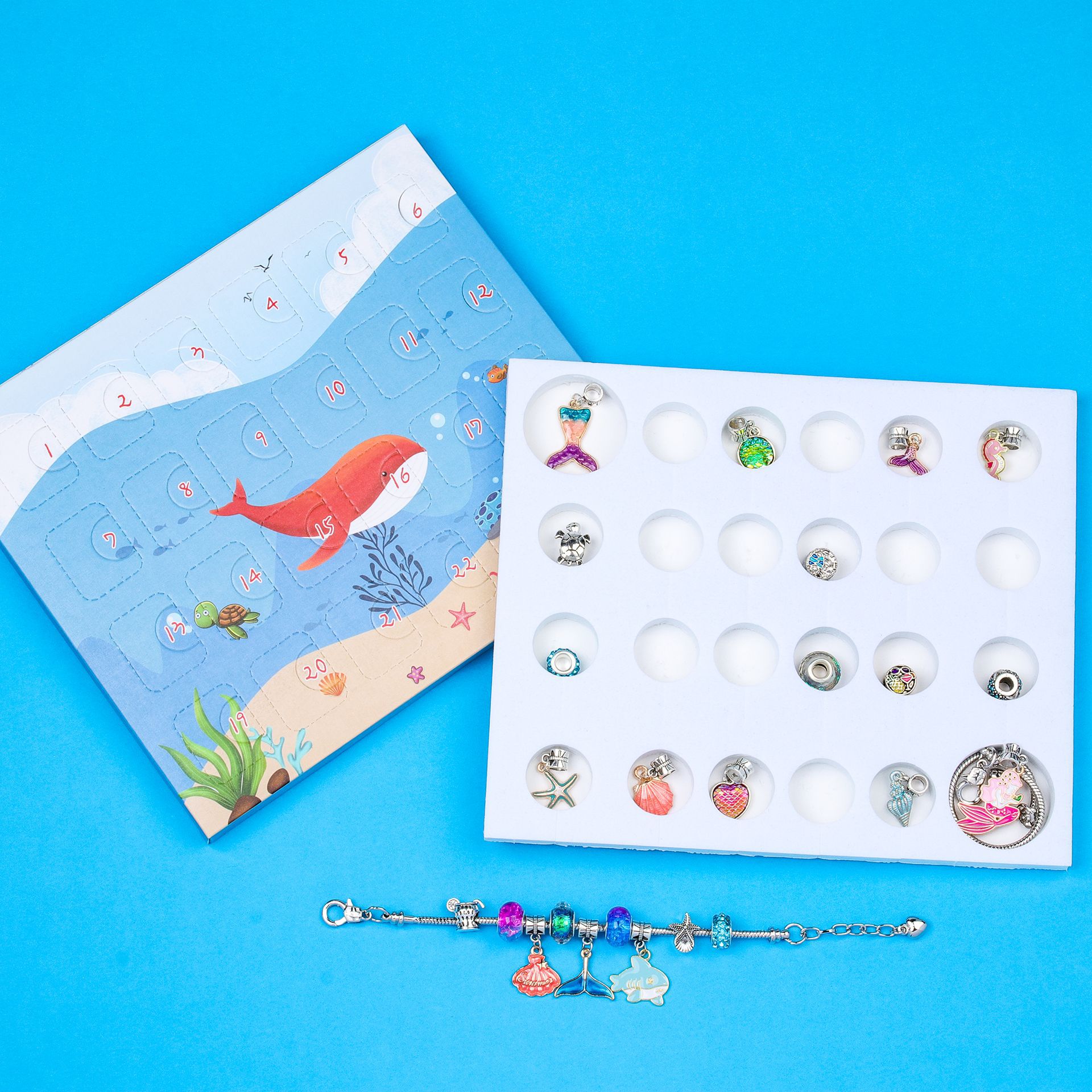 New Year Countdown Children's Gift Set Underwater World Animal Cartoon Pendant Bracelet Blind Box