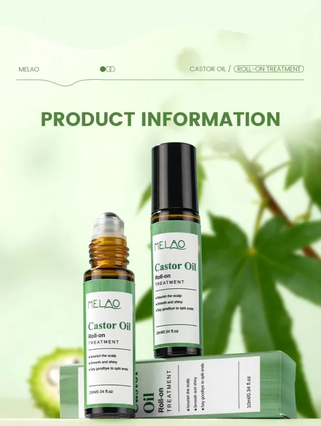 Castor Oil Roll On Essential Oil 10ml Portable Hair Care Growth & Regeneration Serum Scalp Nourishing Oil 10Ml - Shop at LoveMi