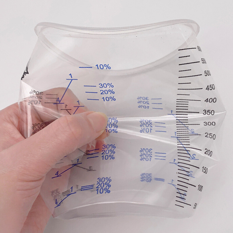50X Clear Paint Plastic Mixing Cups 600CC Calibrated Measuring Polypropylene New