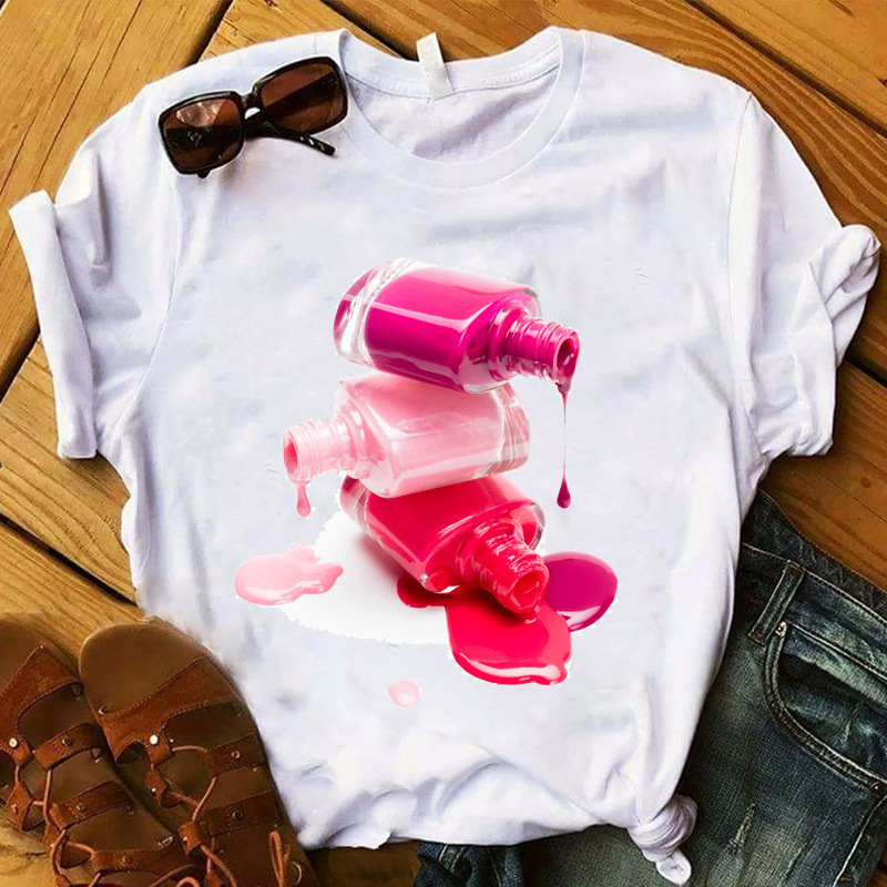 Title 17, Nail Polish Bottle Print Short Sleeve