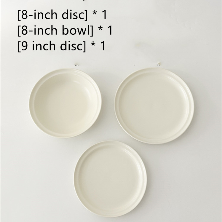 Title 6, White Matte High-grade Nordic Ceramic Dinner Plate