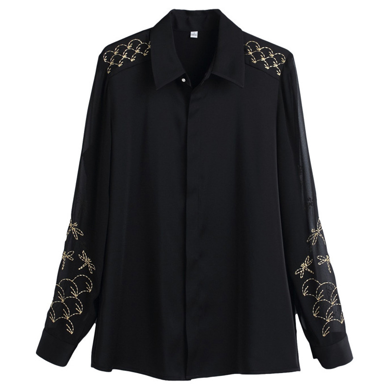 Title 5, High-end Black Long-sleeved Professional Shirt ...