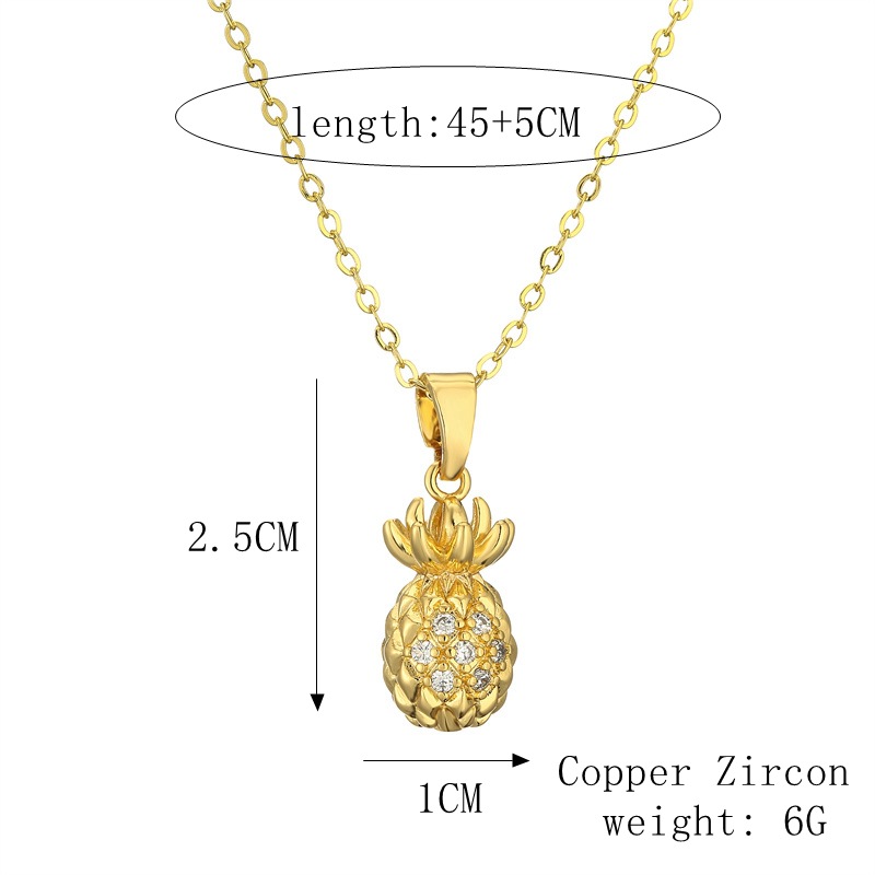 Title 5, Fruit Pineapple Pendant Necklace Fashion Retro