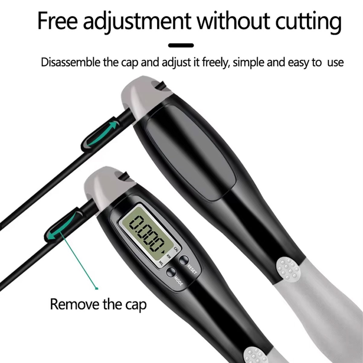 Cordless Skipping Rope With Smart Screen And Weighted Handles For Sports Fitness — image 8