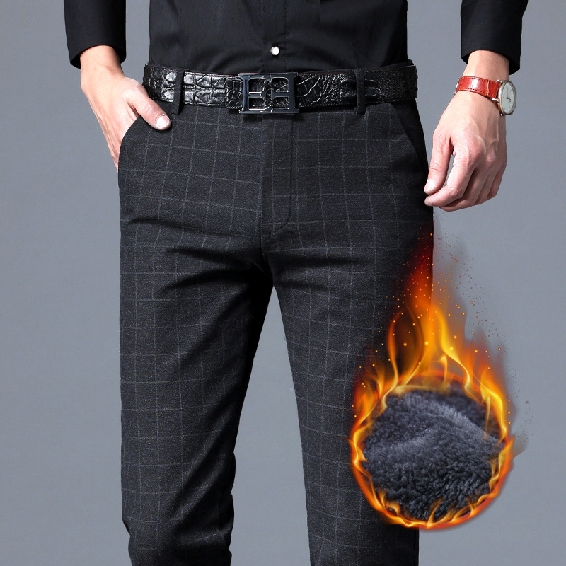 Title 7, Mens Casual Pants Plus Velvet Thickening Slim ...