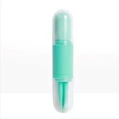 Mini Eye Skin Tone Retractable Portable Four In One Makeup Brush Beauty Tool - Blue Green - View 1