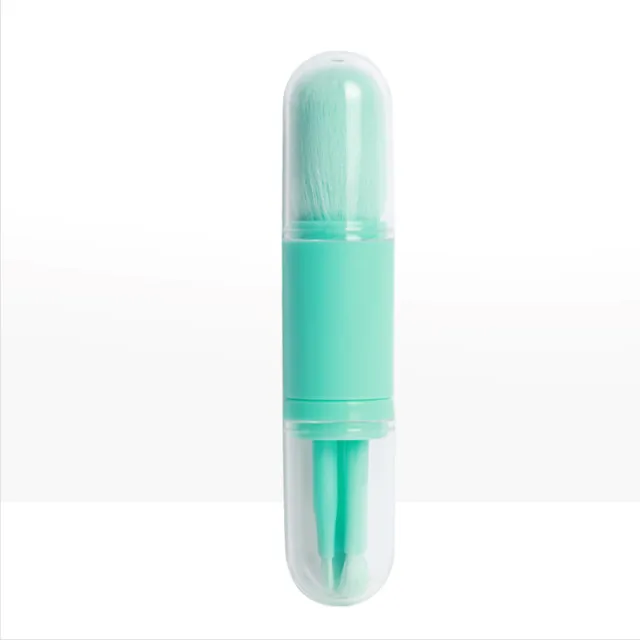 Mini Eye Skin Tone Retractable Portable Four In One Makeup Brush Beauty Tool Blue Green - Shop at LoveMi