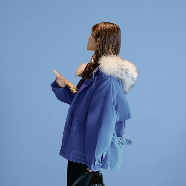Women Loose Winter Coat Bread Clothes Blue - Shop at LoveMi