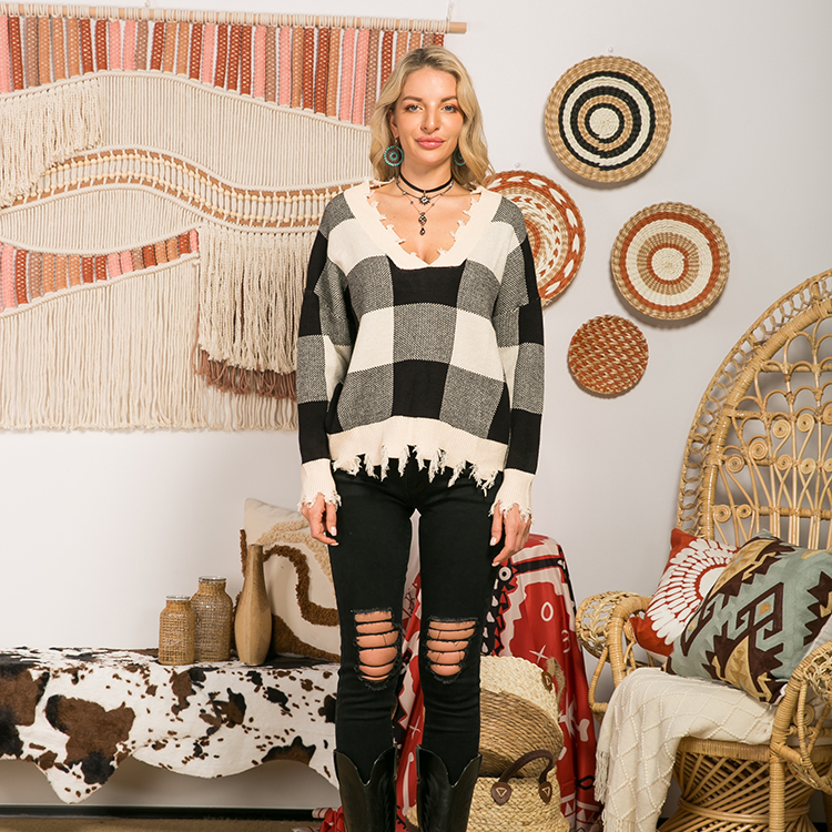 Long-sleeved Plaid Top Loose Casual Shirt Plush