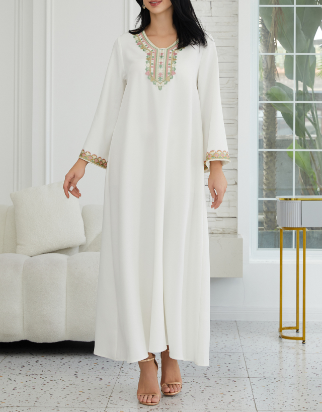 Women's Wear Fashion Stitching Lace Abaiya Robe