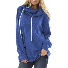 Hooded Drawstring Sweater Pullover Long-sleeved Loose Casual Women's Top - Cai Lan - View 1