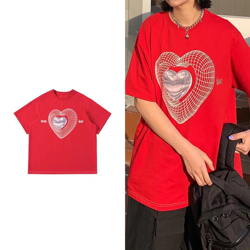 Men's Loose Printed Short-sleeved T-shirt