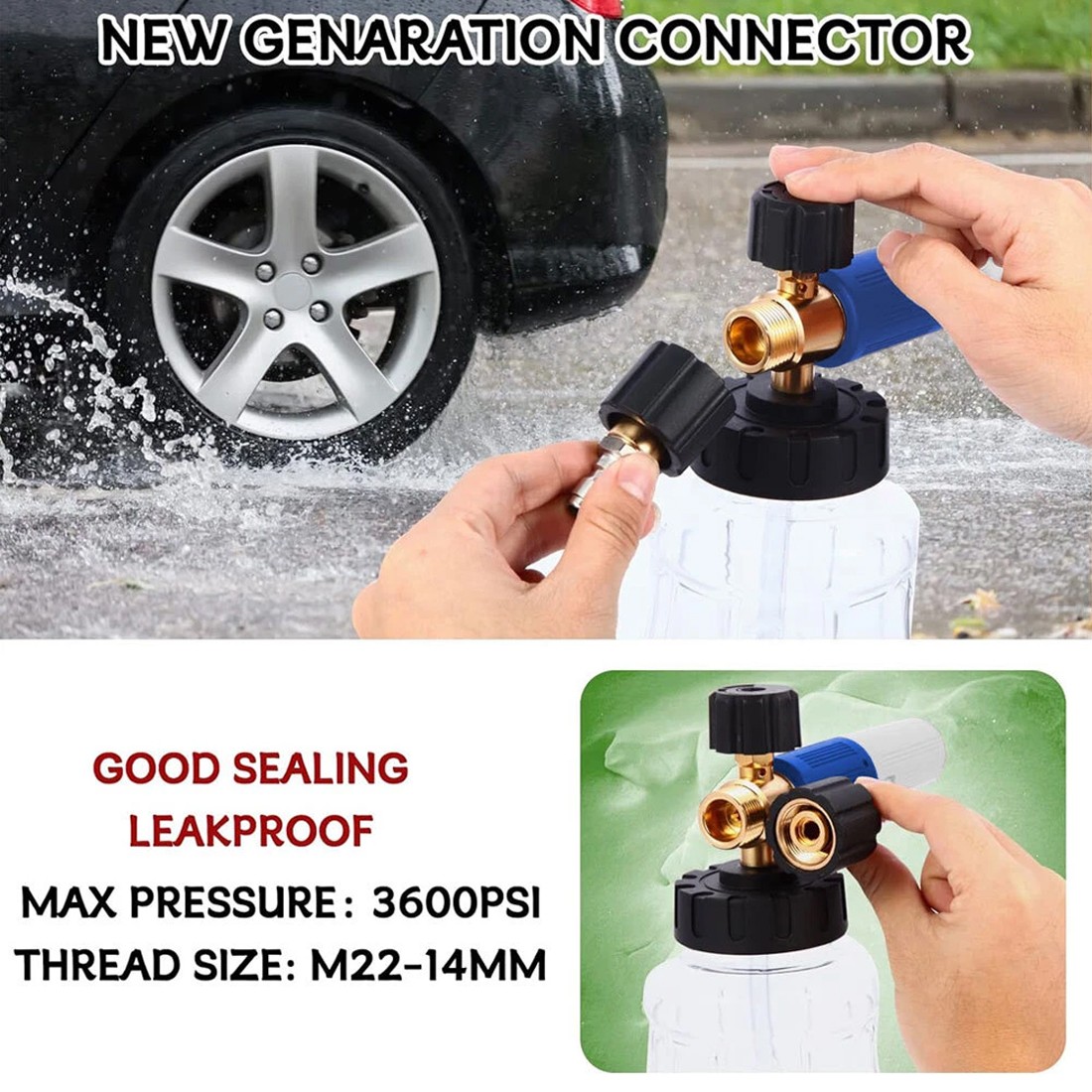 Quick Release Snow Foam Lance Pressure Washer Gun Soap Cannon Bottle — image 4
