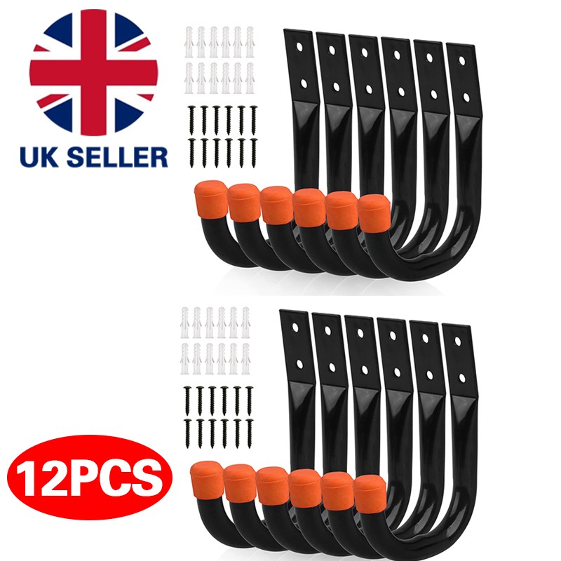 12x Garage Storage Utility Hooks Universal Heavy Duty J Hanging Hangers — image 2