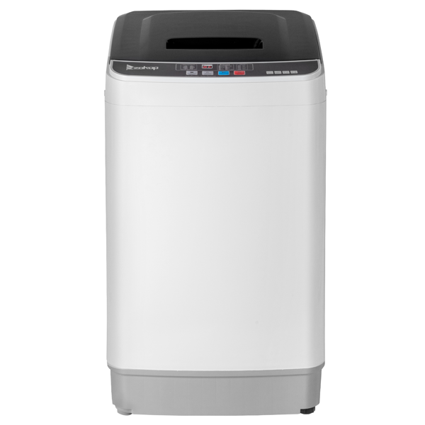 Full-Automatic Washing Machine Top Load Portable Compact Laundry Washer Spin With Drain Pump,10 Programs 8 Water Level Selections With LED Display 17.8 Lbs Capacity, Black image 2