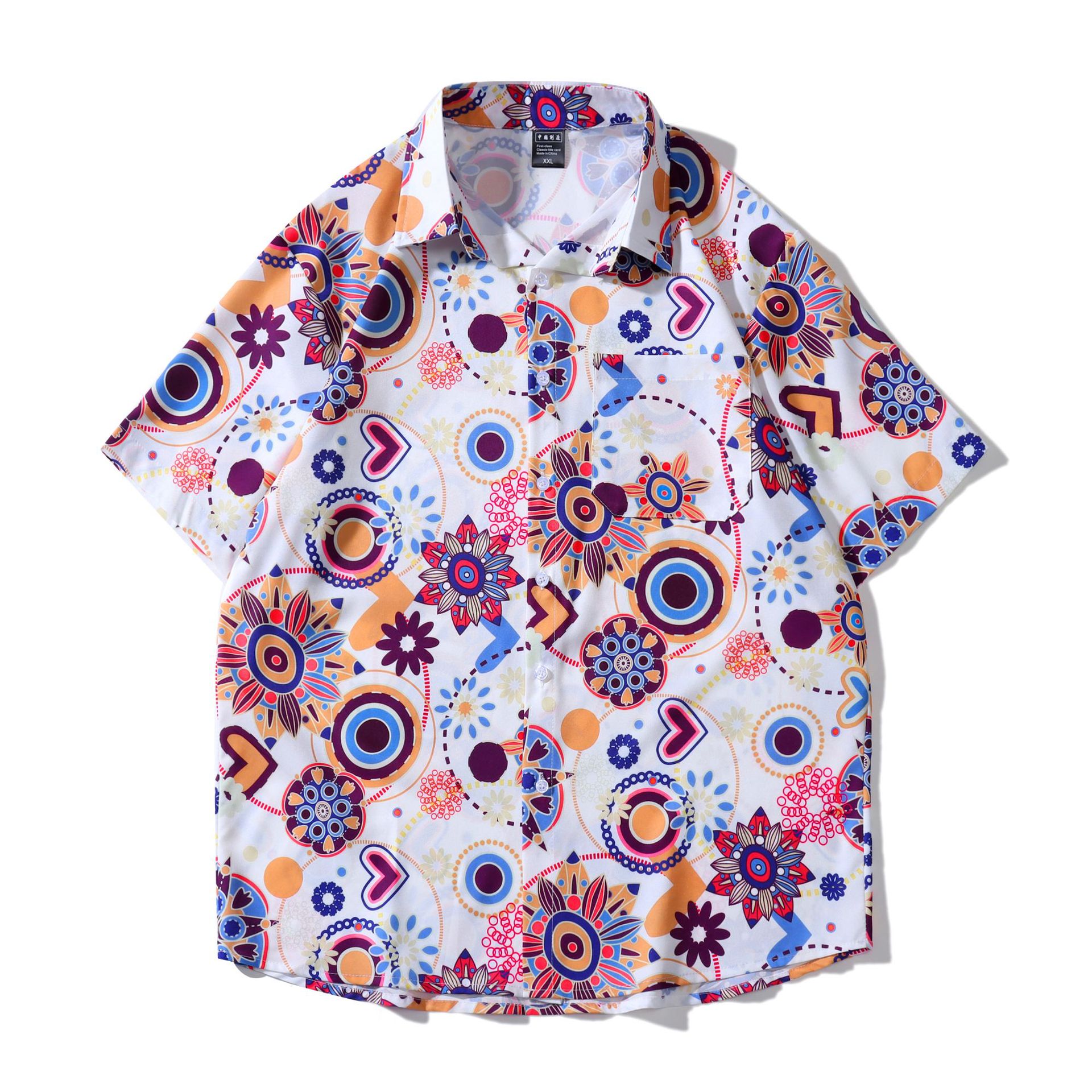 Title 1, Camisa floral retro estilo Hong Kong para hombr...