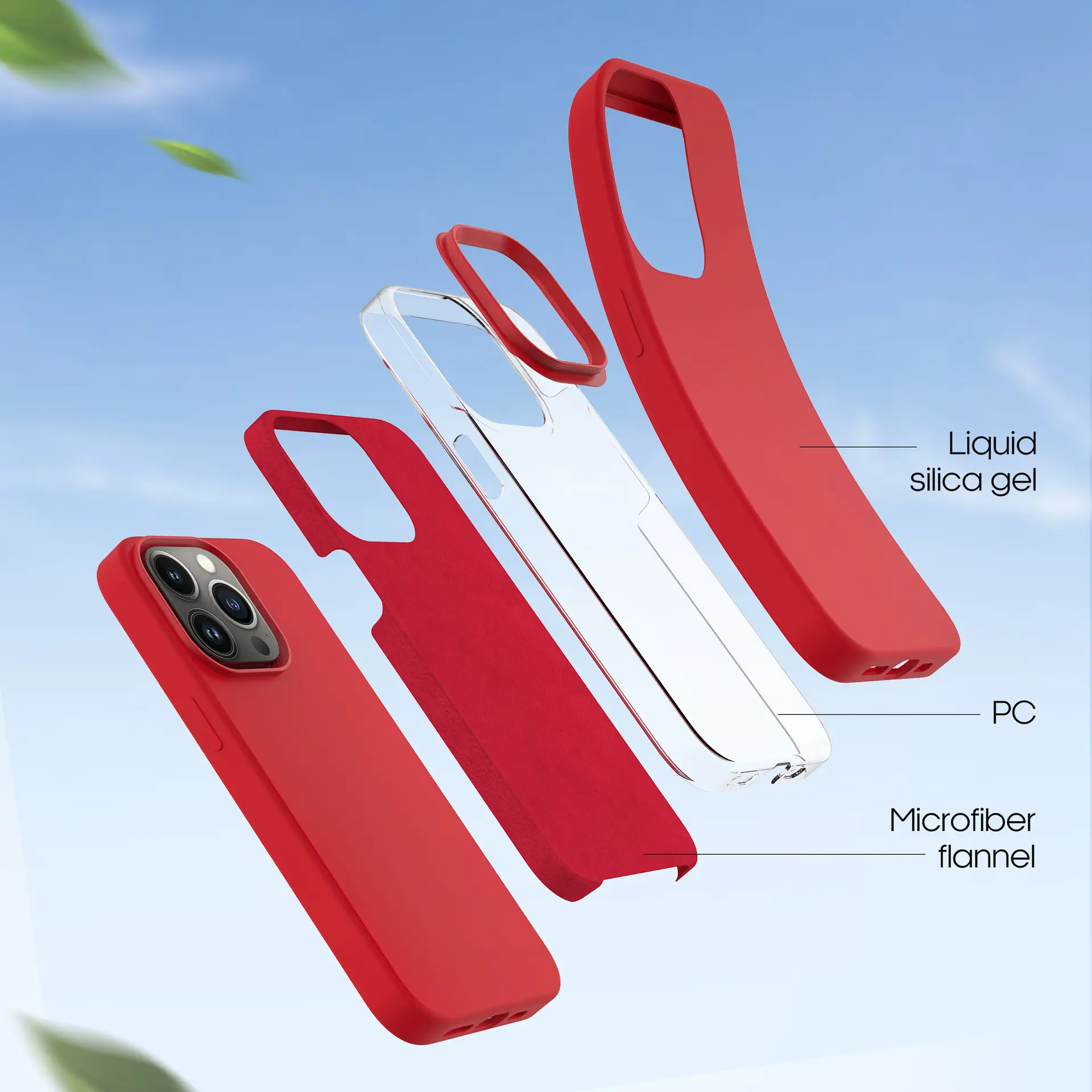 Solid Color Liquid Silicone Magnetic Phone Case