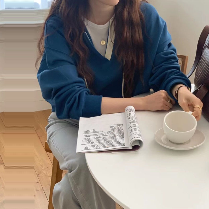 American Navy Hooded Terry Casual Sweater