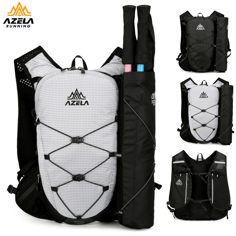 AZELA Grid Pattern Lightweight Hiking Backpack, Breathable Mesh Outdoor Sports Backpack For Trail Running, Camping, Travel
