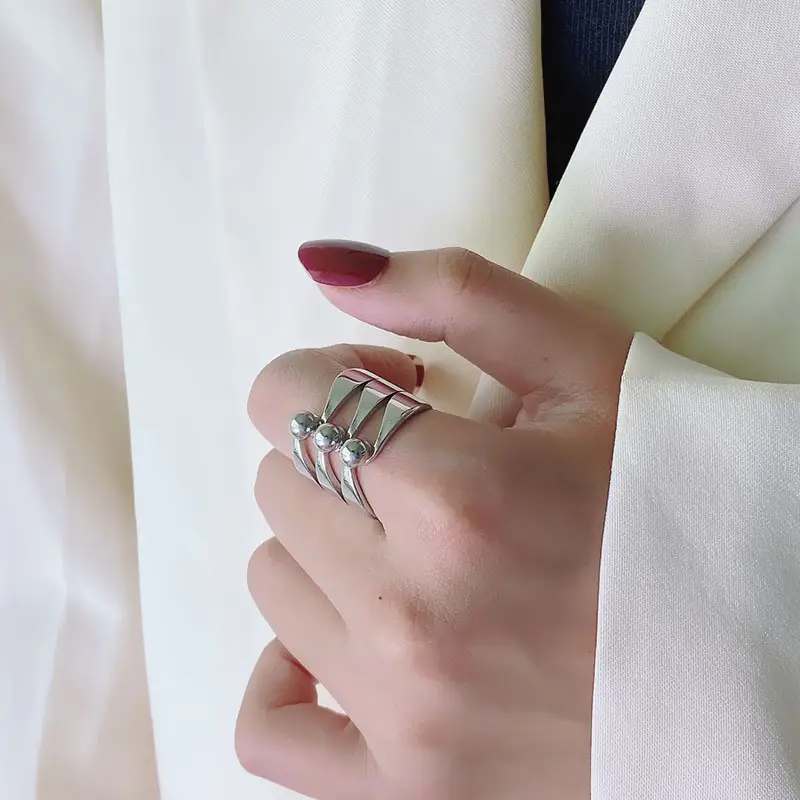 Niche Geometric Smooth Cold Wind Personalized Titanium Steel Ring