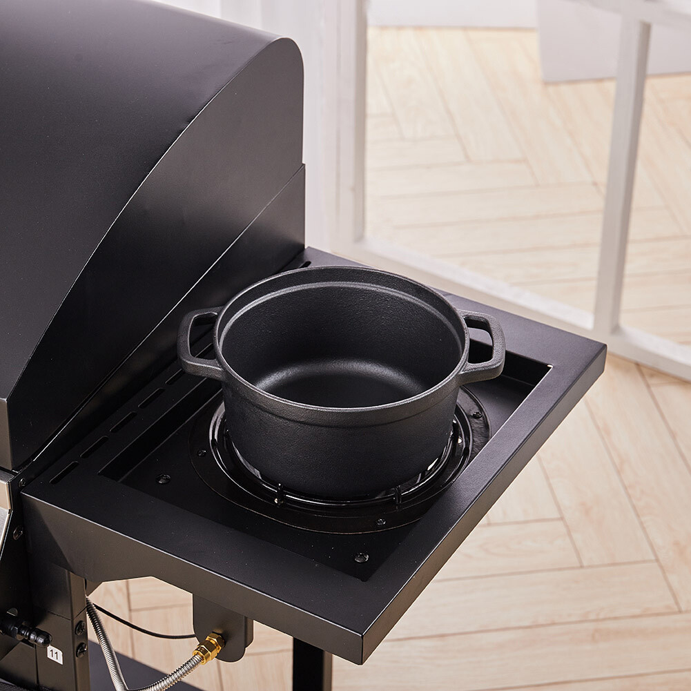 Kitchen Cast Iron Casserole Dish Pot Pan Basting Lid Stew Stock Baking Loaf — image 6