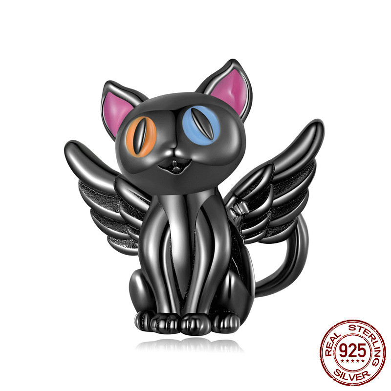 Design Angel Cat Bracelet Beads Loose Beads Black - Shop at LoveMi