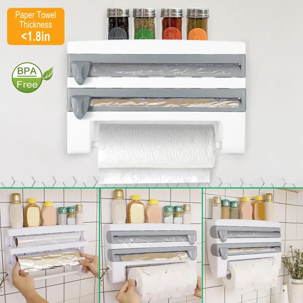 Magnetic Plastic Cling Film Dispenser With Cutter