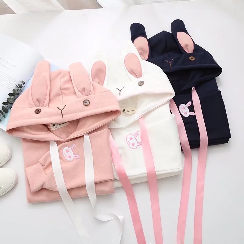 Title 1, Sweet spring new cute rabbit embroidered Hoodie