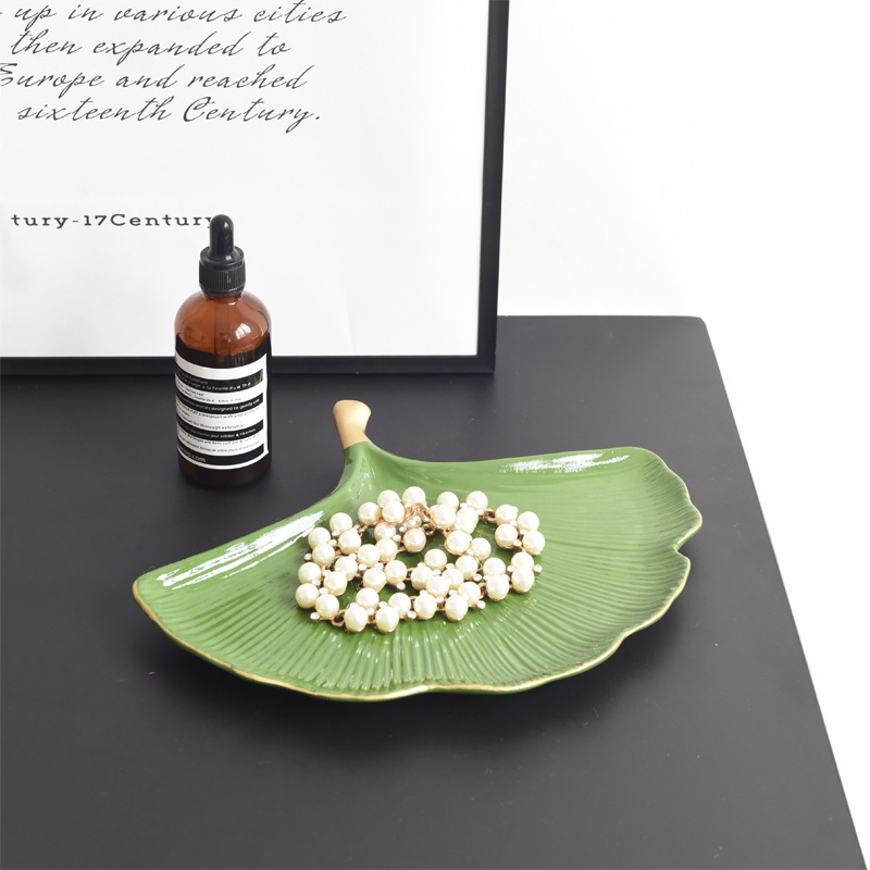 Title 9, Entrance Leaf Jewelry Ceramic Storage Tray Frui...