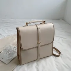 Women's Backpack Casual Fashion PU Soft Leather - Khaki - View 1