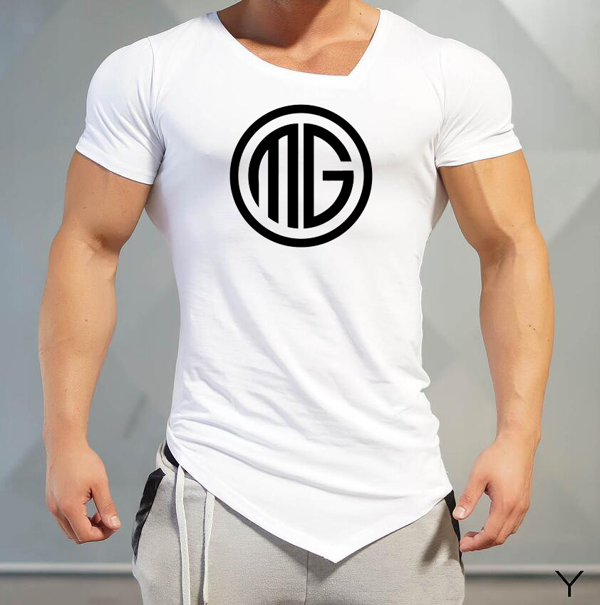 Title 4, Mens Fitness Sports Pure Cotton Irregular Shor...