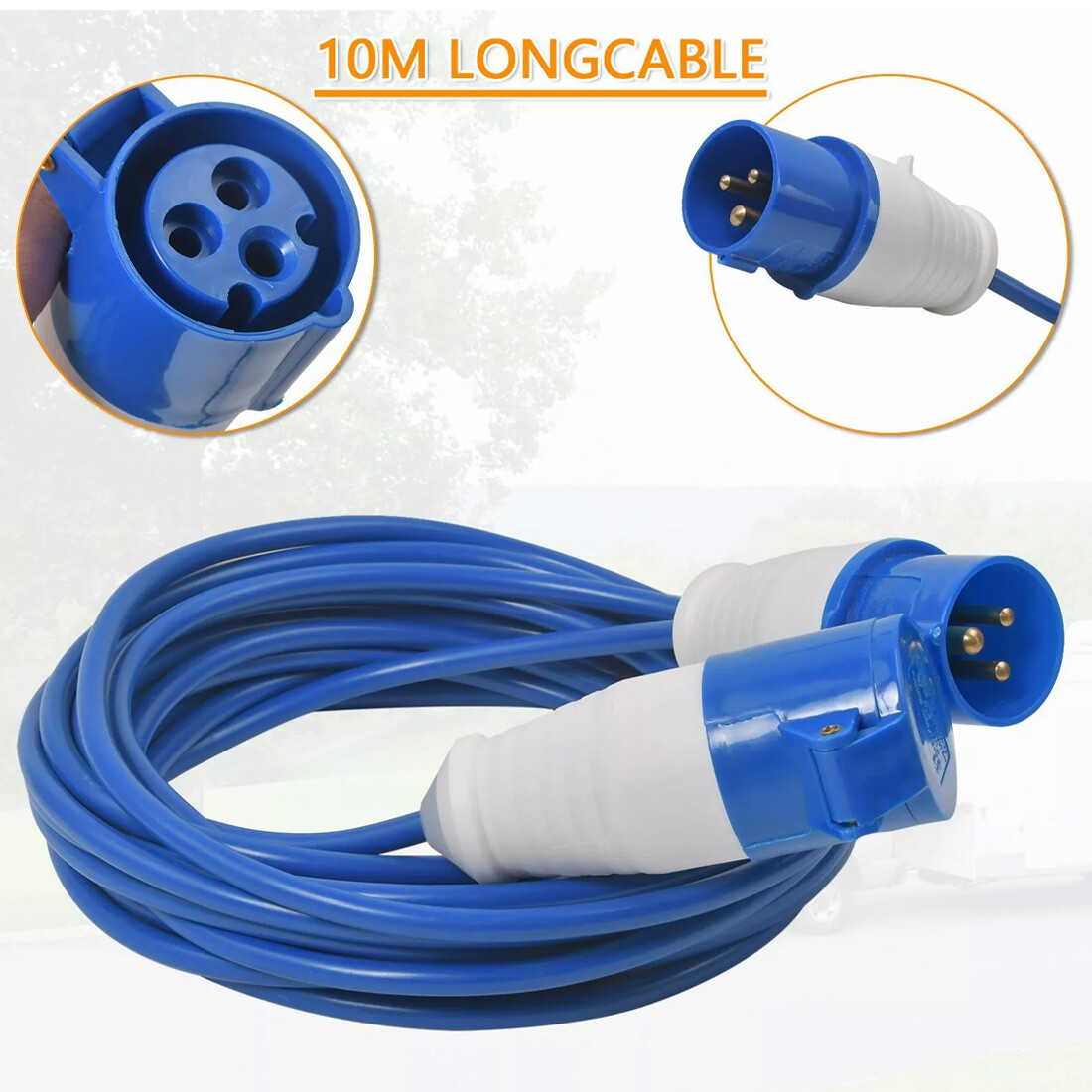10M 15M 25M Waterproof Camping Caravan Motorhome Electric Mains Hook Up Cable — image 2