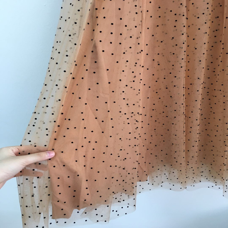 Title 5, Polka dot mesh rok met elastische hoge taille v...