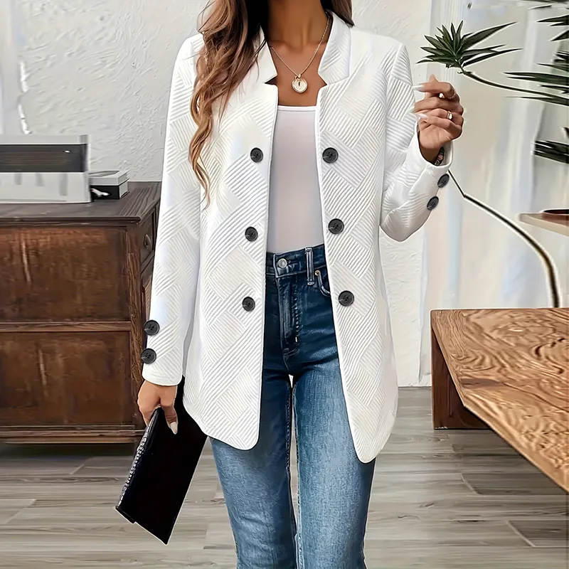 Women's Casual Business Open Front Cardigan Coat Long Sleeve Notch Collar Office Blazer Jacket
