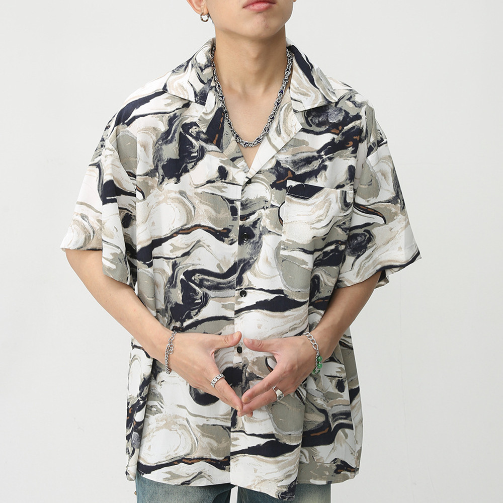 Fashion casual retro short sleeves