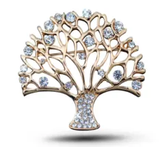 Rhinestone Small Tree Brooch High Profile And Generous Clothing - Gold - View 1
