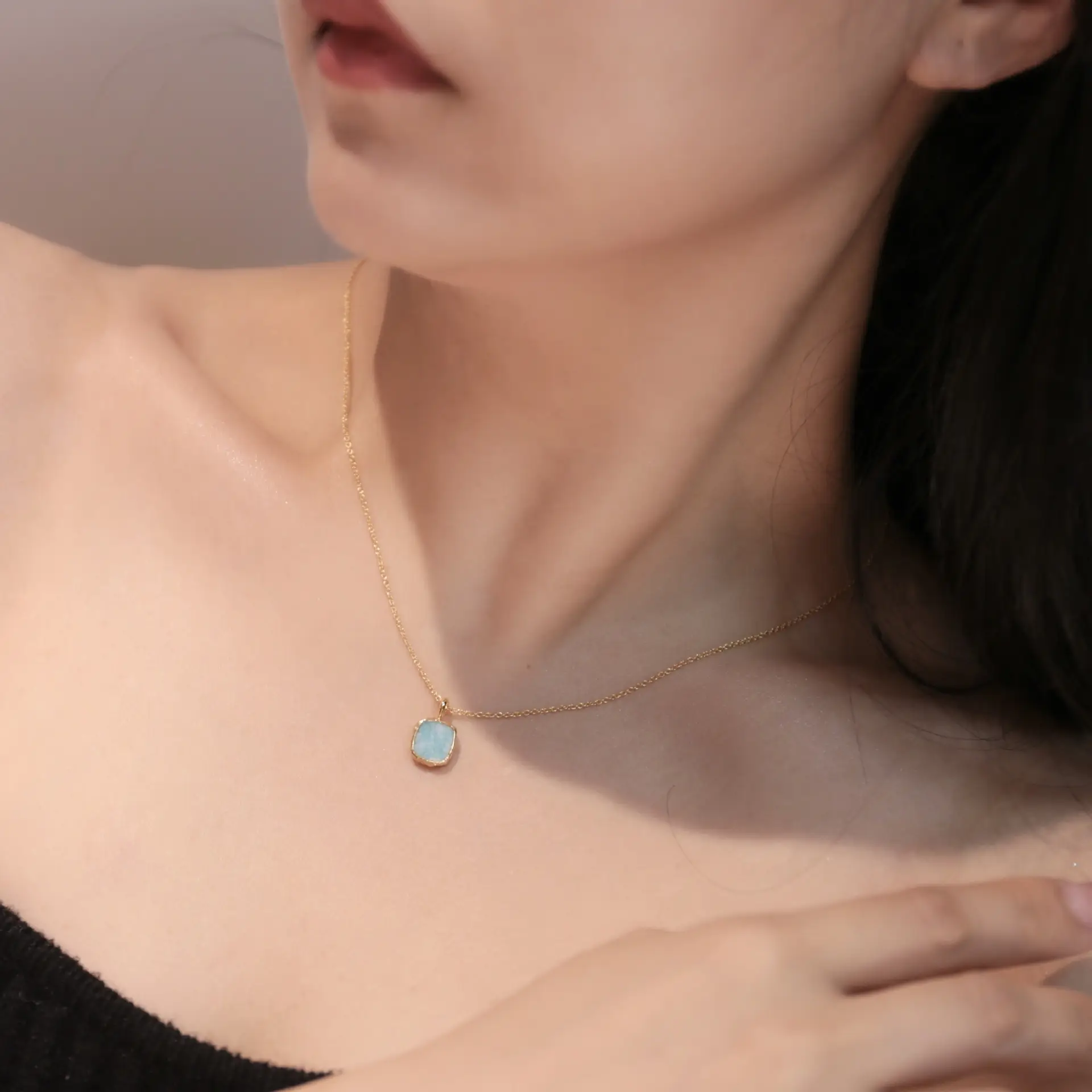 Simple Natural Tianhe Stone Moonlight Necklace